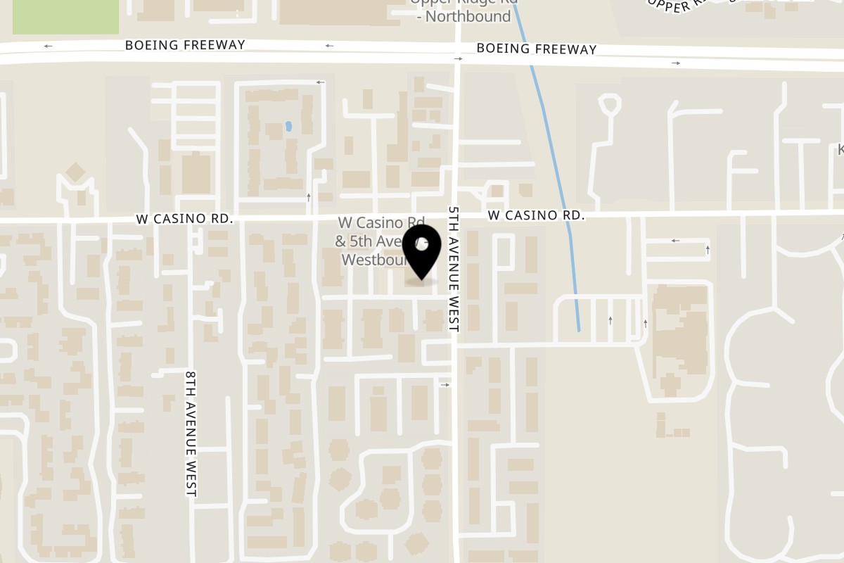 Map showing the location of Tasty Indian Bistro on 510 W Casino Rd ste a in Everett